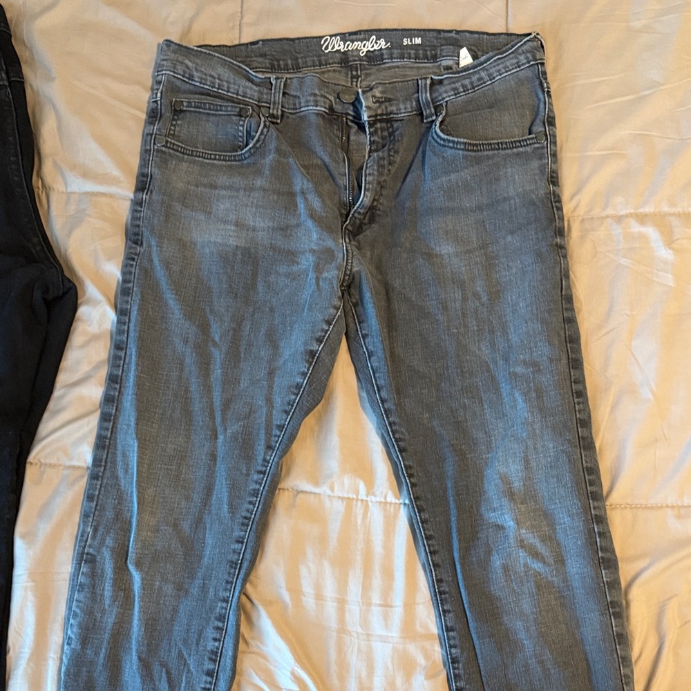 Wrangler Men's Slim Fit Gray Jeans 34x30